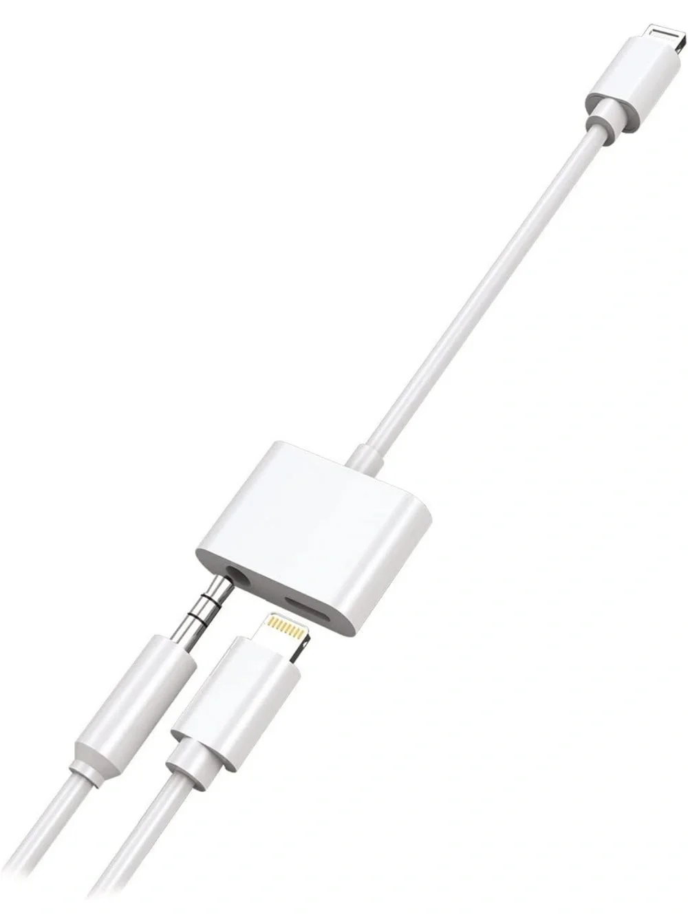Apple MFi Certified 2-in-1 Lightning to 3.5mm Headphone Jack Adapter charger new